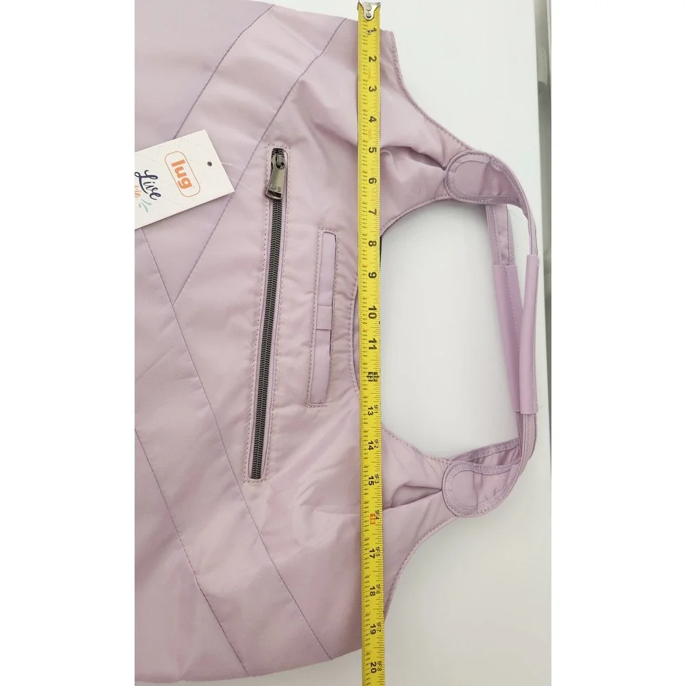 Lug Gondola SE Tote Bag Lavender Purple Travel Shoulder Bag Floral Lining NWT